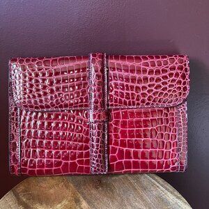 Italian Leather Red Clutch